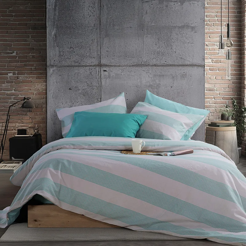 Σεντόνια Μονά (Σετ) 170X270 Nef Nef Casual Stripe Petrol Χωρίς Λάστιχο (170x270)