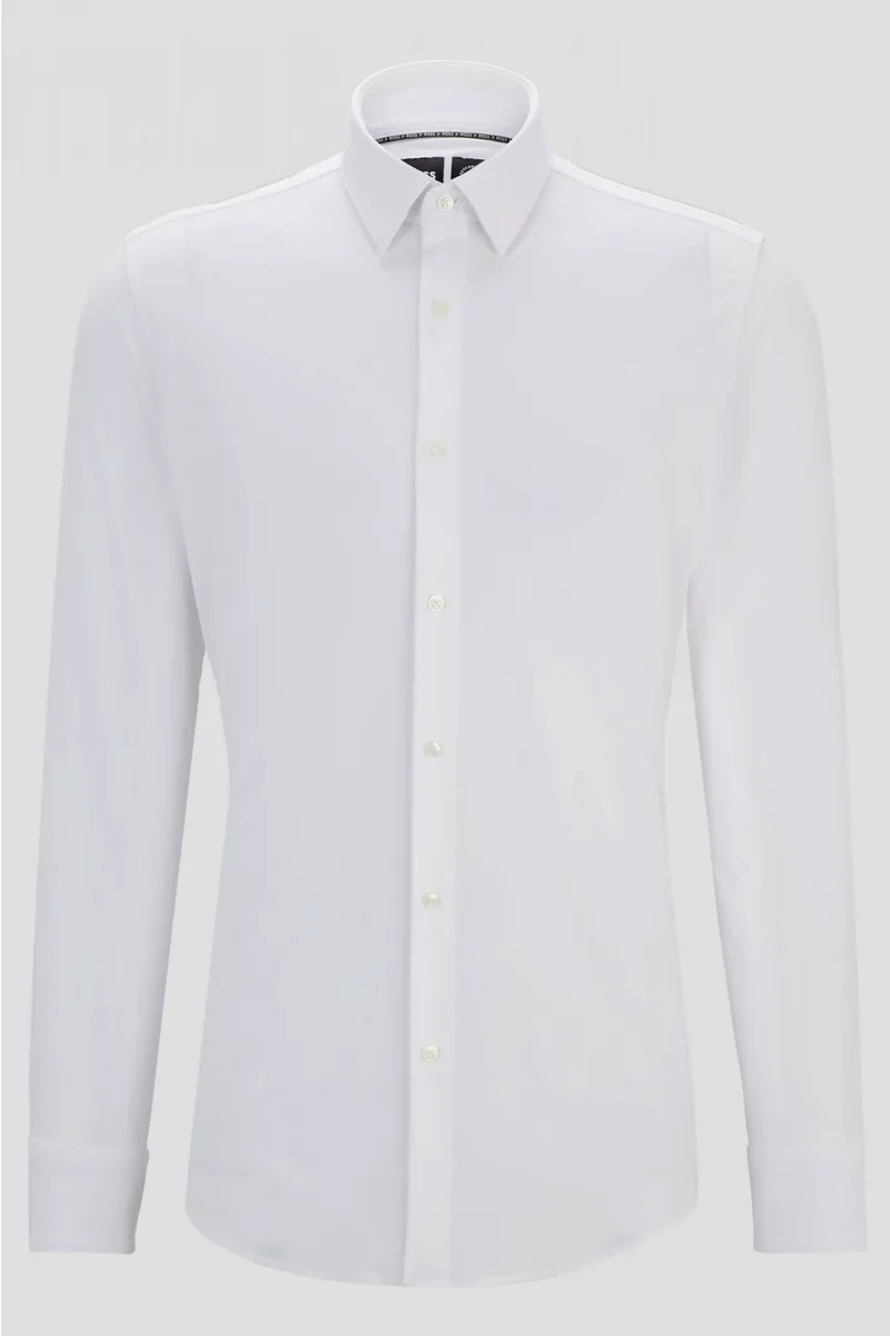 BOSS PERFORMANCE ΠΟΥΚΑΜΙΣΟ SLIM FIT P-HANK-S-KENT-C1-222 ΛΕΥΚΟ