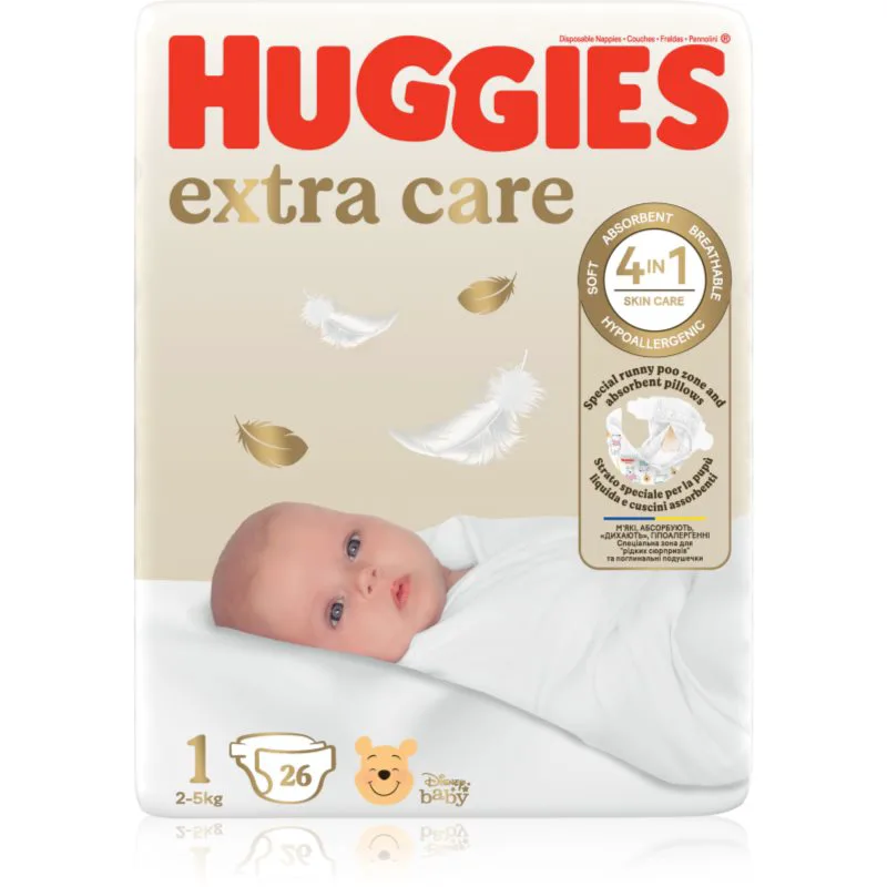Huggies Extra Care Size 1 πάνες μίας χρήσης 2-5 kg 26 τμχ