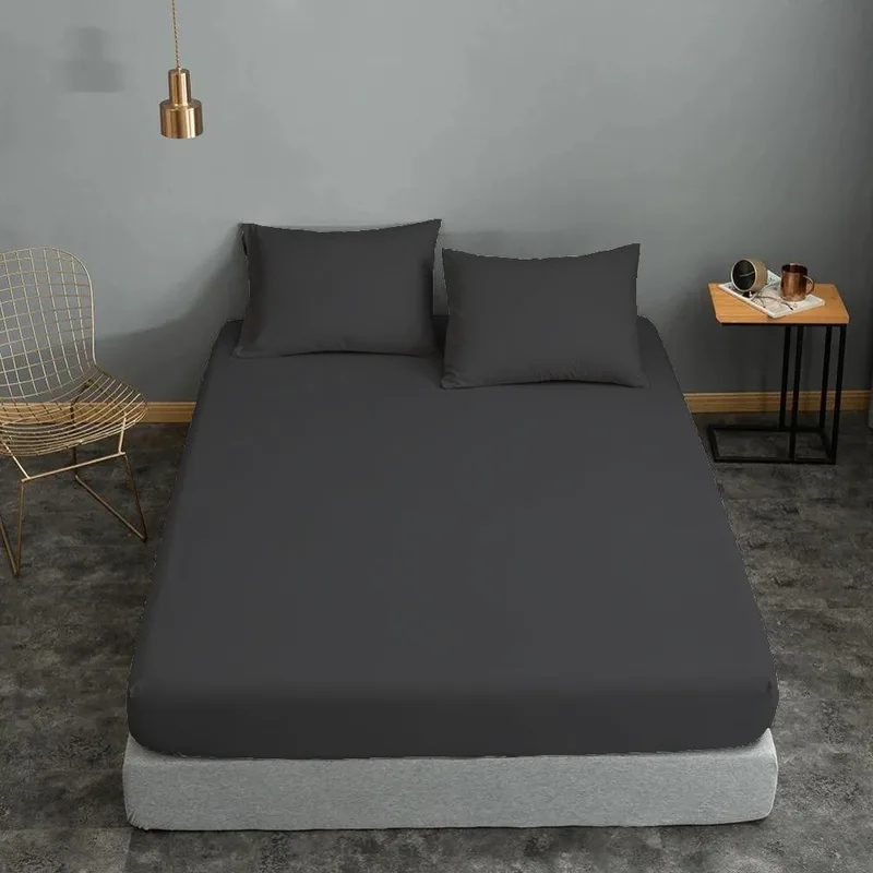 Σεντόνι Διπλό με Λάστιχο ΚΟΜΒΟΣ Cotton Line Anthracite 150x200+22