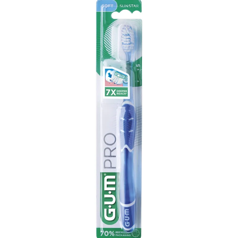 Gum Pro Soft Toothbrush Κωδ 525 Μαλακή Χειροκίνητη Οδοντόβουρτσα για Βαθύ Καθαρισμό & Αφαίρεση της Πλάκας, 1 Τεμάχιο - Μπλε