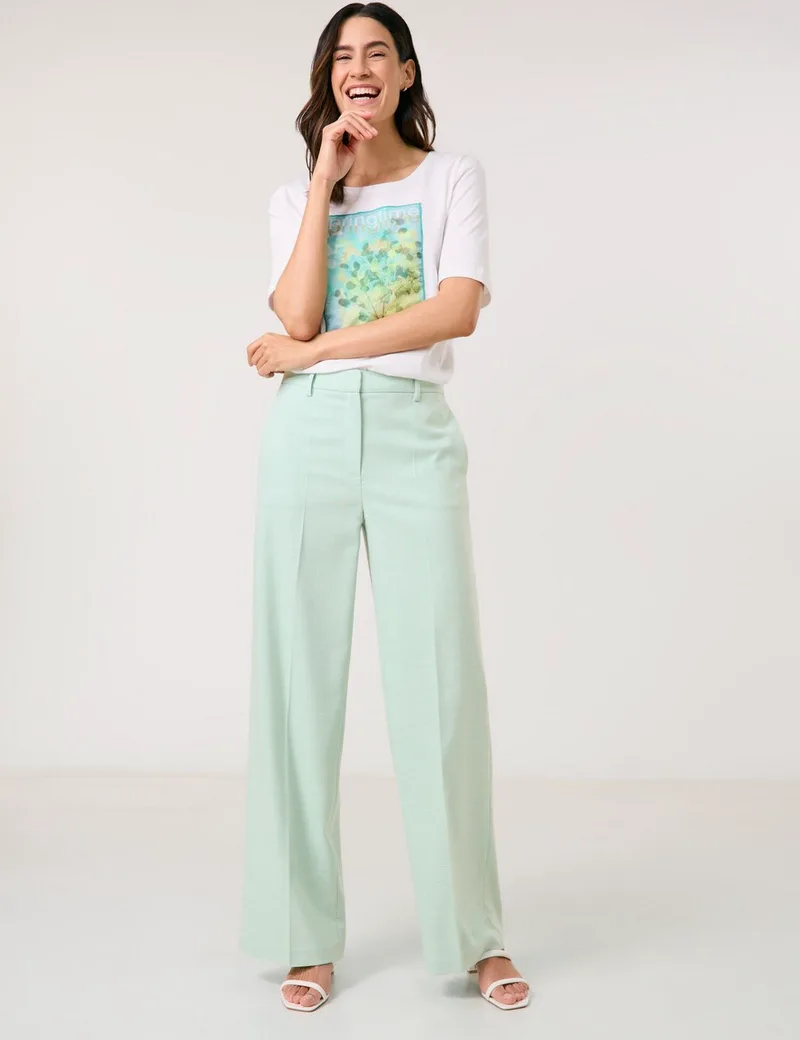 Gerry Weber Γυναικείο Παντελόνι Wide Leg Με Ψηλόμεση Μέση