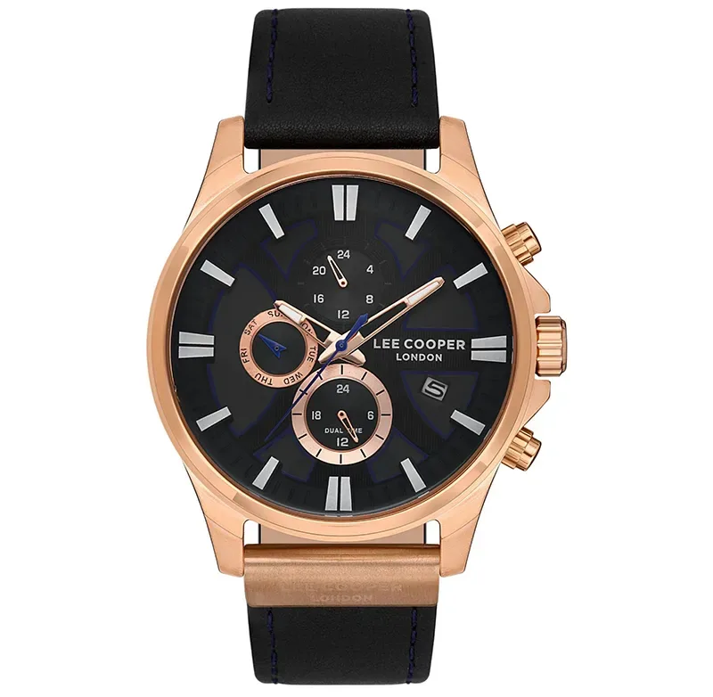 Ανδρικό ρολόι Lee Cooper Black Leather Strap LC07425.451 LC07425.451