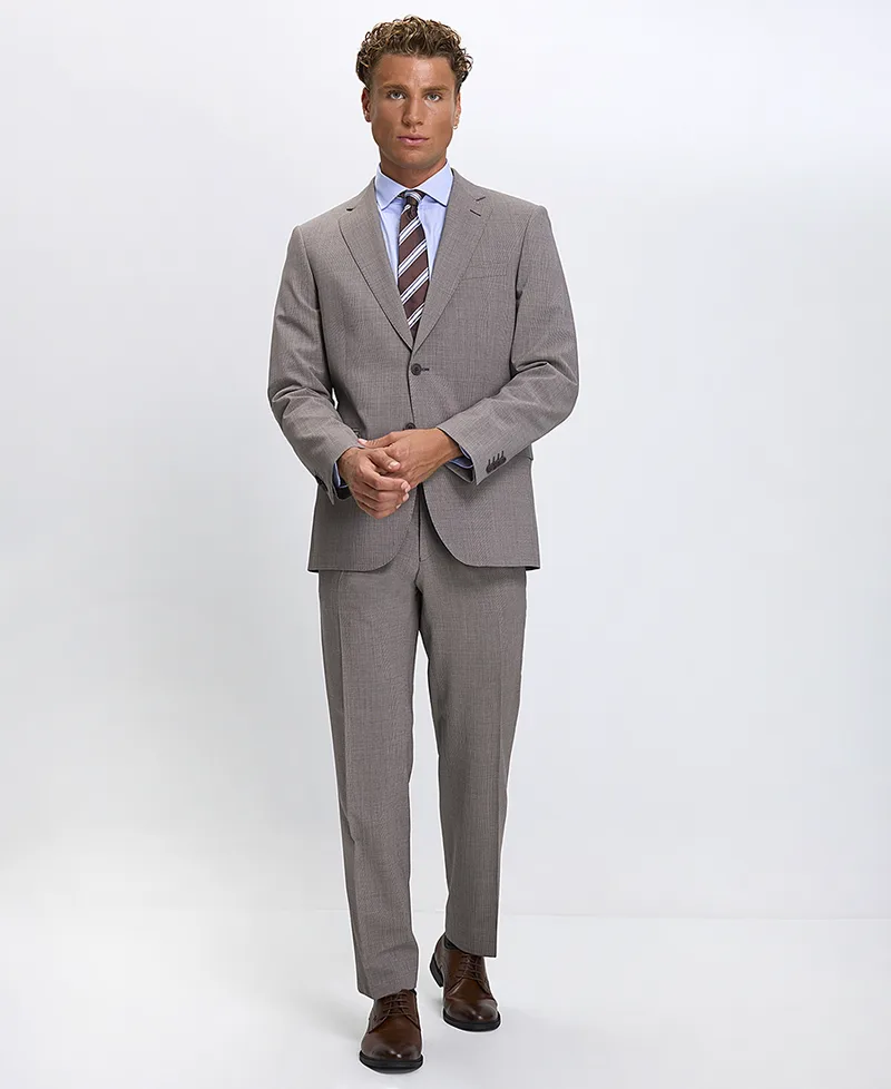 Kaiser Hoff Ανδρικό Κοστούμι Modern Fit σε Καρό Καφέ