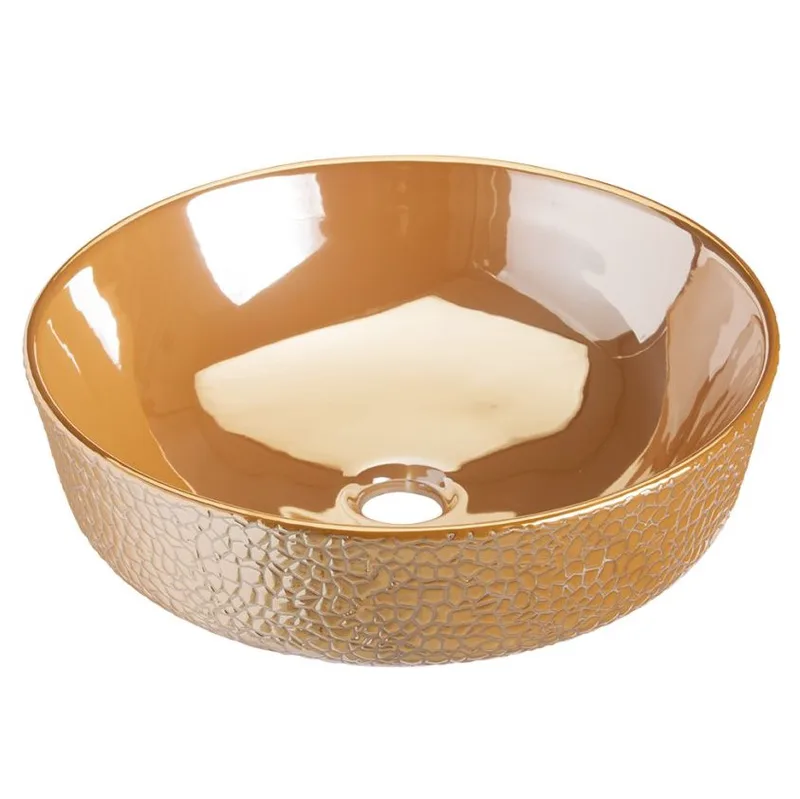 Νιπτήρας Επικαθήμενος Solante σειρά Χρυσό Champagne 82-8428 (42x42cm)
