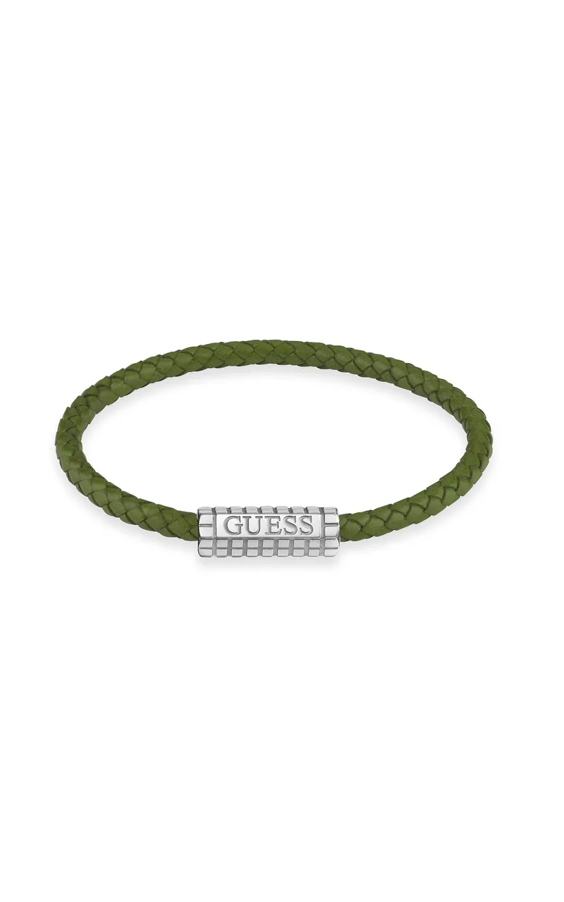 GUESS STEEL MARE MAGNUM JUMB05035JWSTGNL Βραχιόλι Πράσινο Δερμάτινο Με Λογότυπο