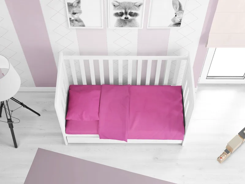 Σεντόνι Κούνιας με Λάστιχο Dimcol Solid 499 Fuchsia 70x140+15