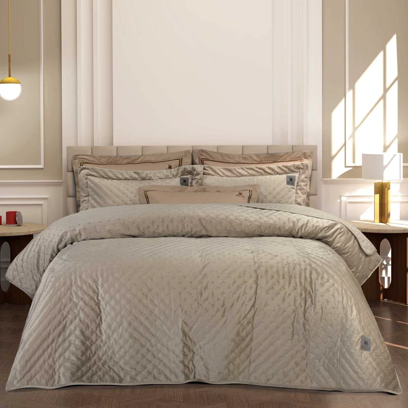 Κουβερλί Microfiber King 240x250εκ. Classic 3432 Μπεζ Greenwich Polo Club (Ύφασμα: Microfiber, Χρώμα: Μπεζ, Μέγεθος: King Size) - Greenwich Polo Club - 202000203432