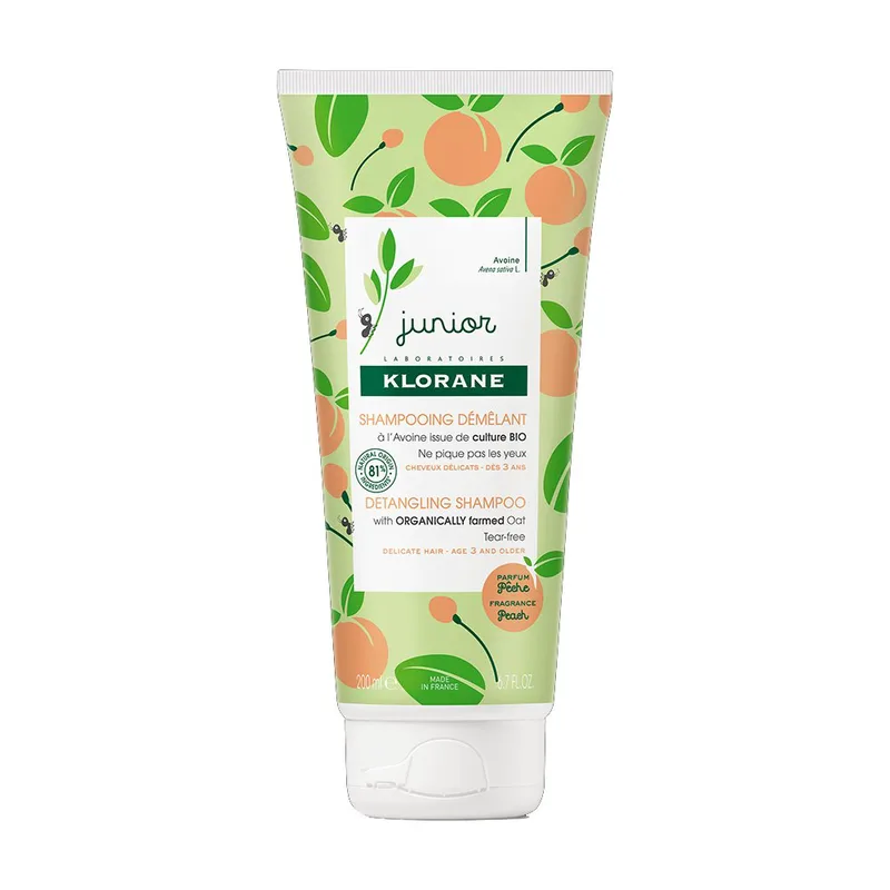 Klorane Oat Junior Detangling Shampoo Peach Παιδικό Σαμπουάν με Άρωμα Ροδάκινο 200ml
