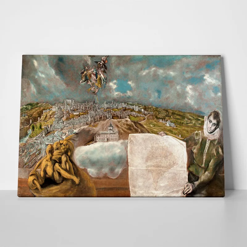 Πινακας σε καμβά EL GRECO - VIEW AND PLAN OF TOLEDO