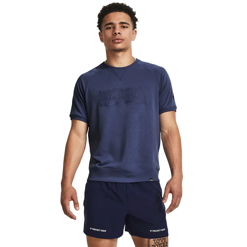 Φούτερ Under Armour Project Rock Terry Gym Top Hushed Blue XL