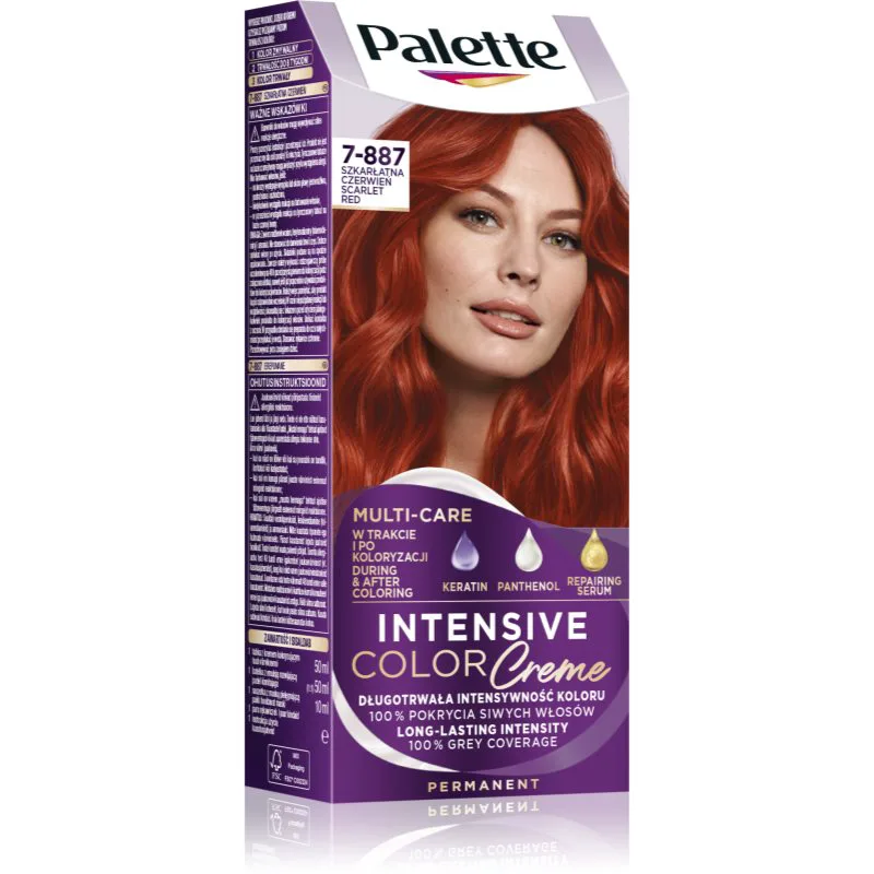 Schwarzkopf Palette Intensive Color Creme μόνιμη βαφή μαλλιών απόχρωση 7-887 (RV6) Scarlet Red 1 τμχ