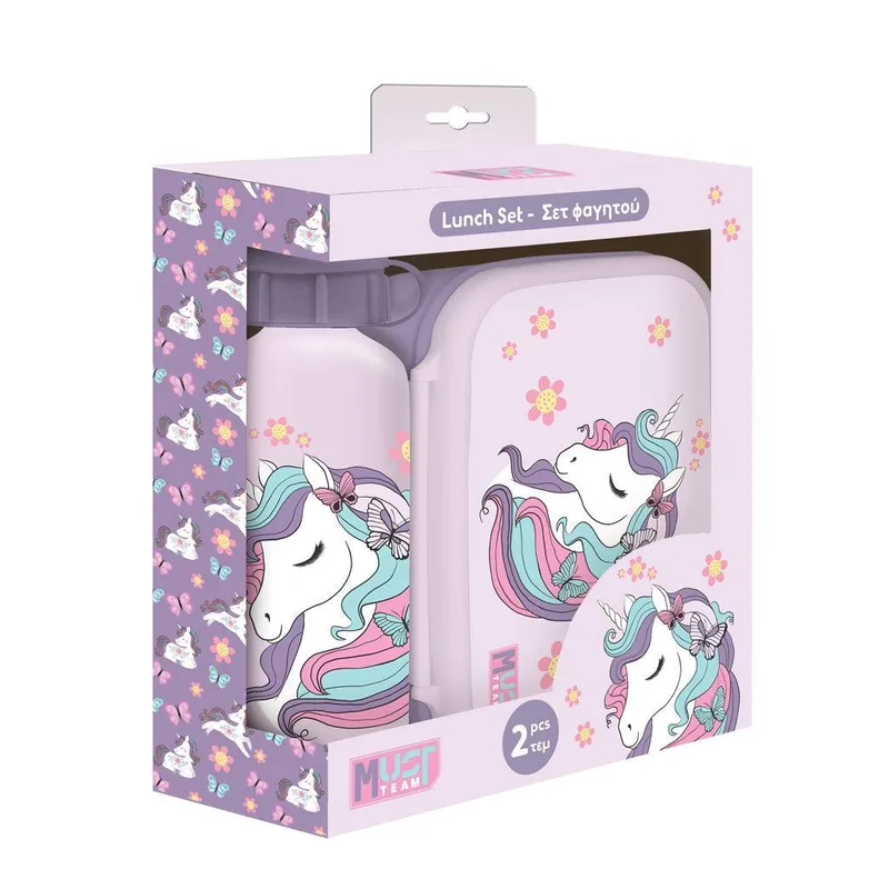 Σετ Φαγητού Lovely Unicorn Φαγητοδοχείο 800ml-Παγούρι Αλουμινίου 500ml