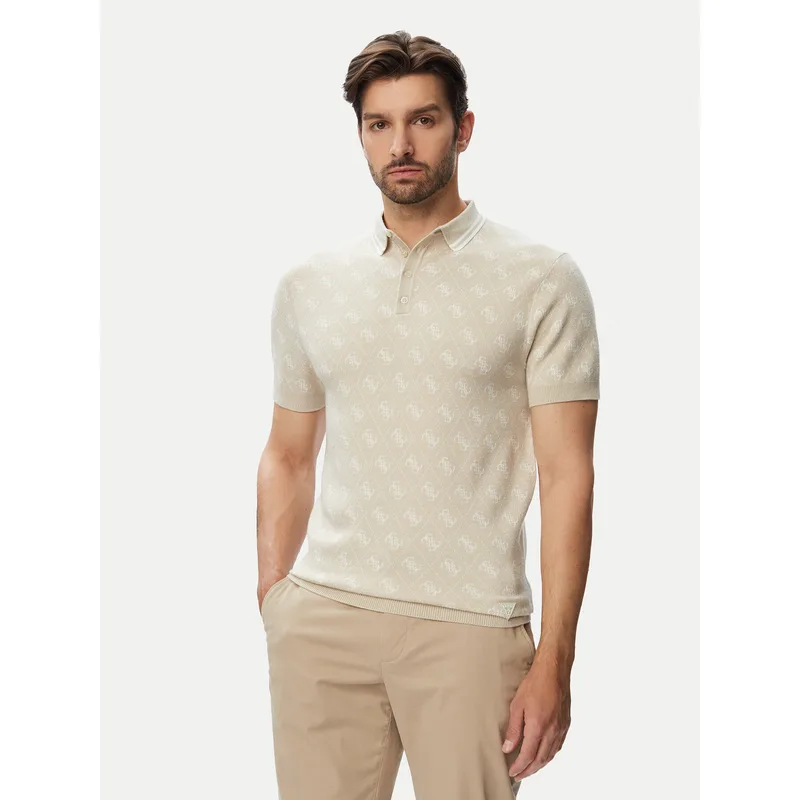 Guess Polo M6YR10 Z0915 Μπεζ Regular Fit