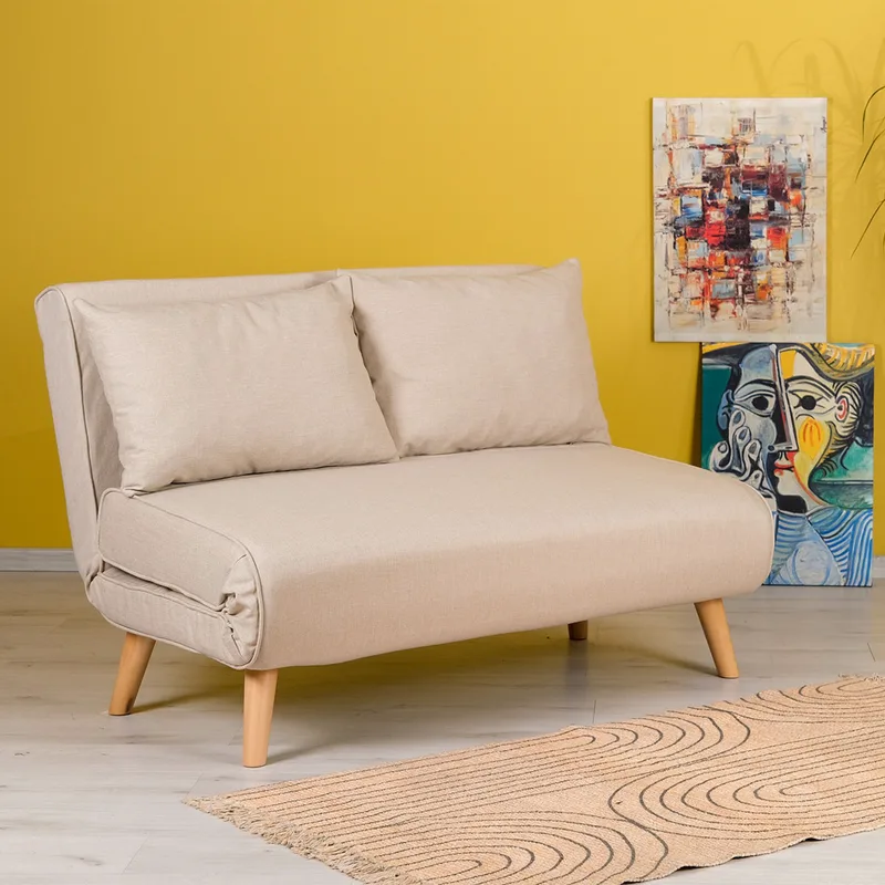 Διθέσιος Καναπές-Κρεβάτι Folde 2-Seater - Cream 859Ftn2717 (120x79x80)