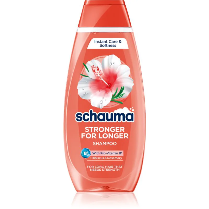 Schwarzkopf Schauma Stronger For Longer Hair δυναμωτικό σαμπουάν για μακριά μαλλιά Hibiscus & Rosemary 400 ml