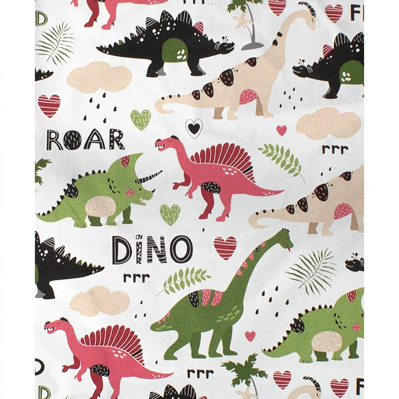 Σεντόνι Λίκνου 80x110 Dimcol Dinosaur 518 Ροζ 80x110