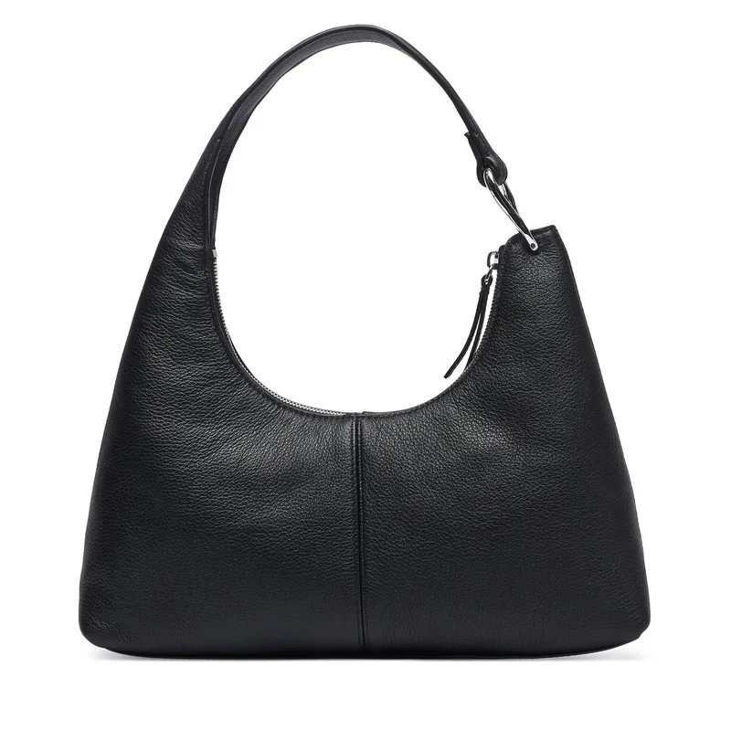 Τσάντα Calvin Klein Slouchy Leather Shoulder Bag LV04F3657G Μαύρο