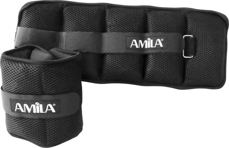 ΠΡΟΣΘΑΦΑΙΡΟΥΜΕΝΑ ΒΑΡΗ ΑΚΡΩΝ AMILA NEOPRENE ΜΑΥΡΑ (2 X 2.5 KG)