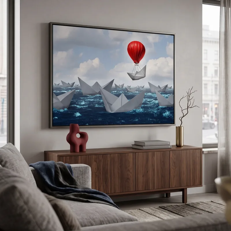Πινακας σε καμβά BOAT RISING SYMBOLIC