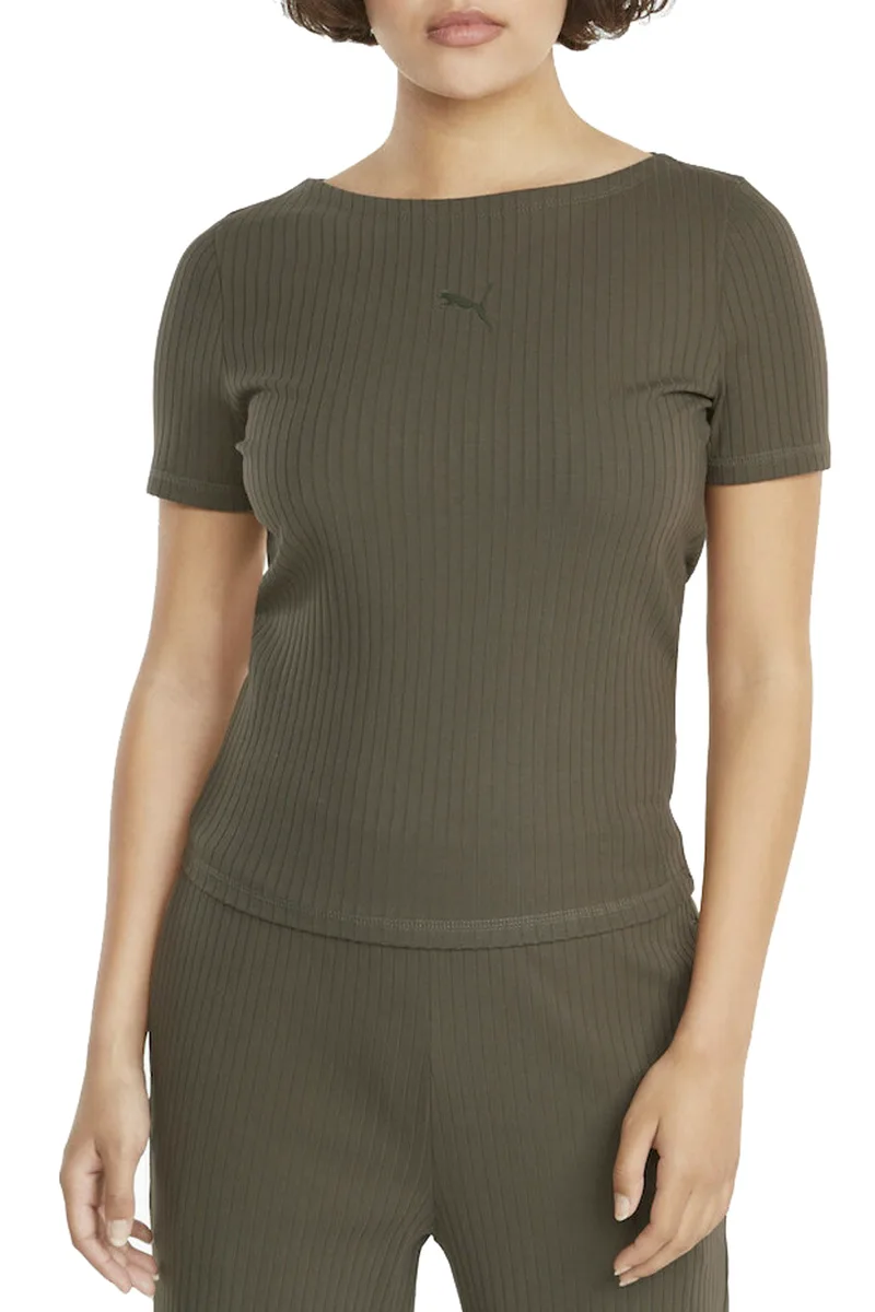 Μπλούζα Κοντομάνικη Puma Her Ribbed Slim 531917-44 Γυναικείο