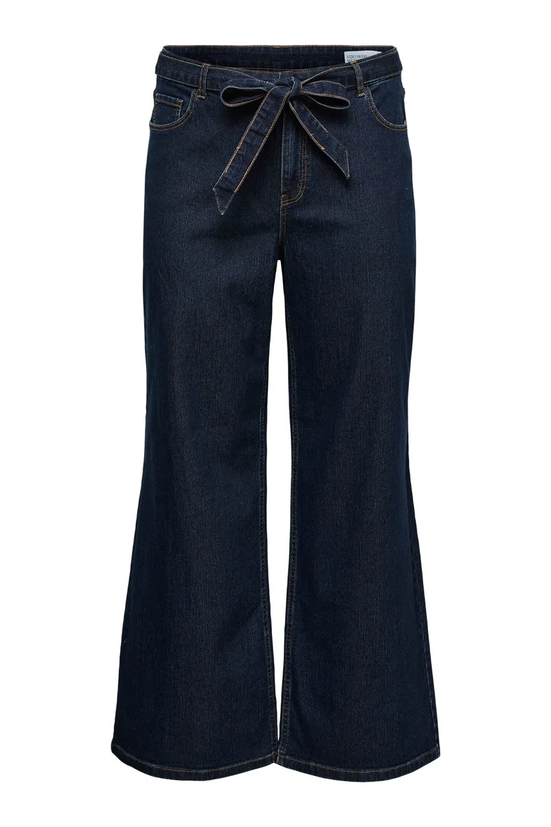 Ψηλόμεσο Wide Leg Τζιν Παντελόνι με Ζώνη