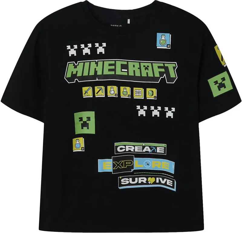 T-SHIRT NAME IT NKMJEFFY MINECRAFT 13245065 ΜΑΥΡΟ (146-152CM)-(11-12 ΕΤΩΝ)