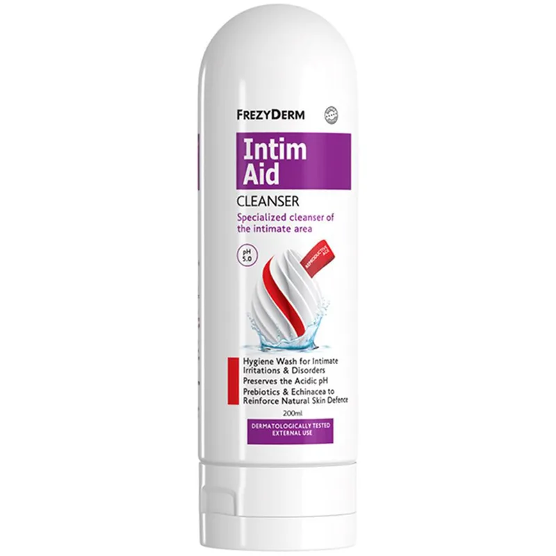 Frezyderm Intim Aid Cleanser Εξειδικευμένο Καθαριστικό για Τοπικούς Ερεθισμούς & Διαταραχές της Αιδοκολπικής Περιοχής 200ml