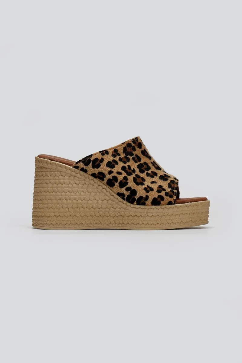 Estil Faux Ponyskin Print Platforms - 201NK (ponyskin) - Leopard