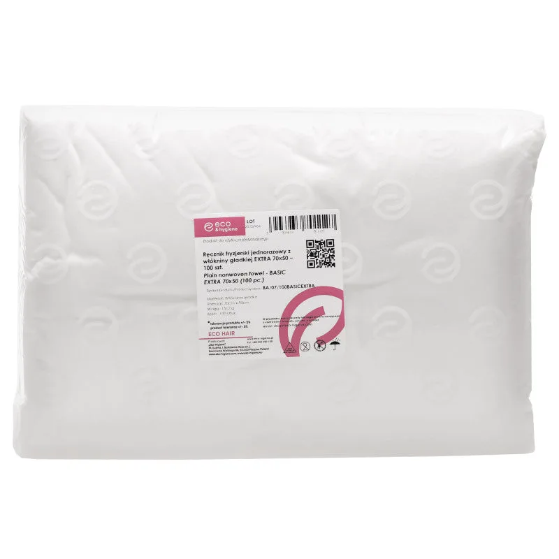 Eko-Higiena Disposable Hairdressing Towels, Smooth, Non-Woven Fabric, Extra Basic, 70x50cm, 100 Pieces
