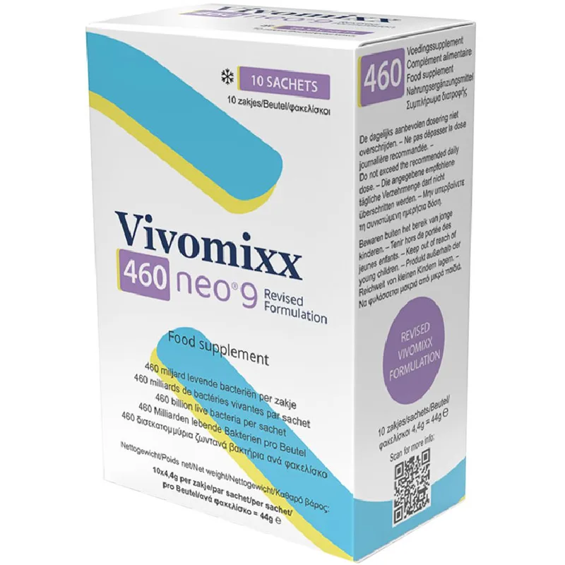 Vivomixx 460 NEO 9 Συμπλήρωμα Διατροφής Προβιοτικών για την Υποστήριξη της Εντερικής Ισορροπίας & της Πεπτικής Λειτουργίας 10 Sachets