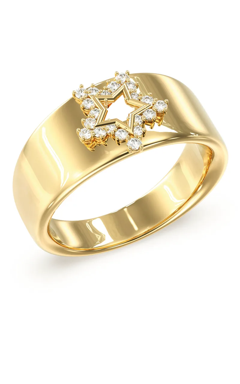 GUESS STEEL ICONIQUE JUBR05540JWYG-No.52 Δαχτυλίδι Χρυσό Με Αστέρι Με Πέτρες
