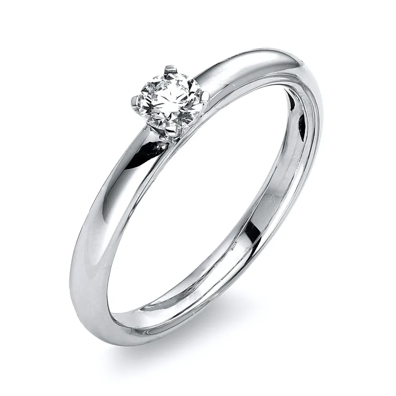 Diamond Group Μονόπετρο Δαχτυλίδι με Διαμάντι Brilliant από Λευκό Χρυσό 18 Καρατίων DDX468