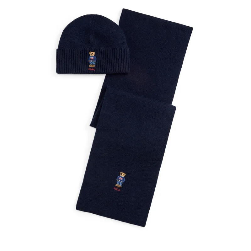 Σετ Κασκόλ και Σκούφος Polo Ralph Lauren 449P02050002 Σκούρο μπλε
