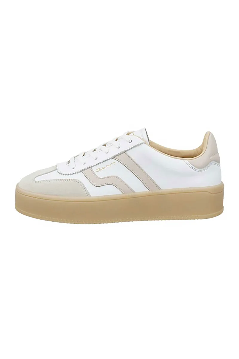 Gant γυναικεία δερμάτινα sneakers "Cuzmani" - 32531202 Εκρού