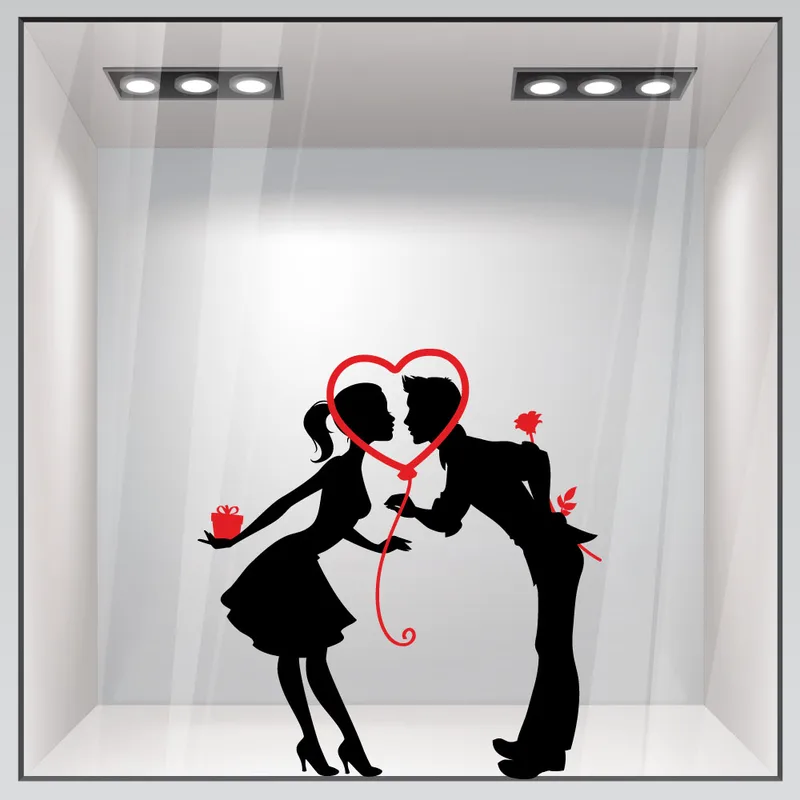 Αυτοκόλλητο βιτρίνας LOVE COUPLE