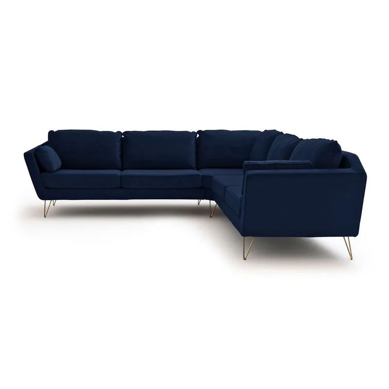 Γωνιακός καναπές XXL από βελούδο Μ277xΠ277xΥ86cm
