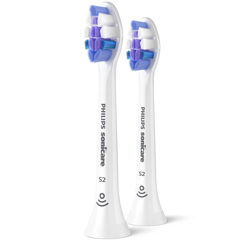Philips Sonicare S2 Sensitive Replacement Head Ανταλλακτικές Κεφαλές Βουρτσίσματος για Εξαιρετικά Απαλό Καθαρισμό στα Ευαίσθητα Δόντια & Ούλα 2 Τεμάχια
