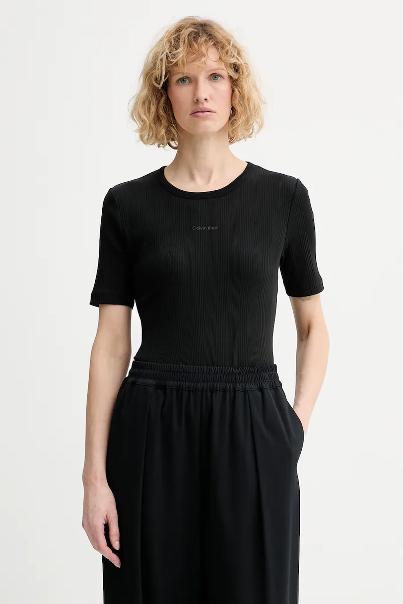 Calvin Klein βασικό t-shirt γυναικείο βαμβακερό με ελαστάν