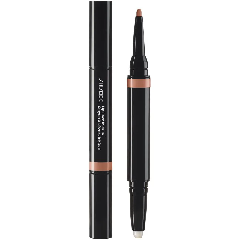 Shiseido LipLiner InkDuo κραγιόν και μολύβι περιγράμματος για τα χείλη με βάλσαμο απόχρωση 02 Μπεζ 1.1 γρ