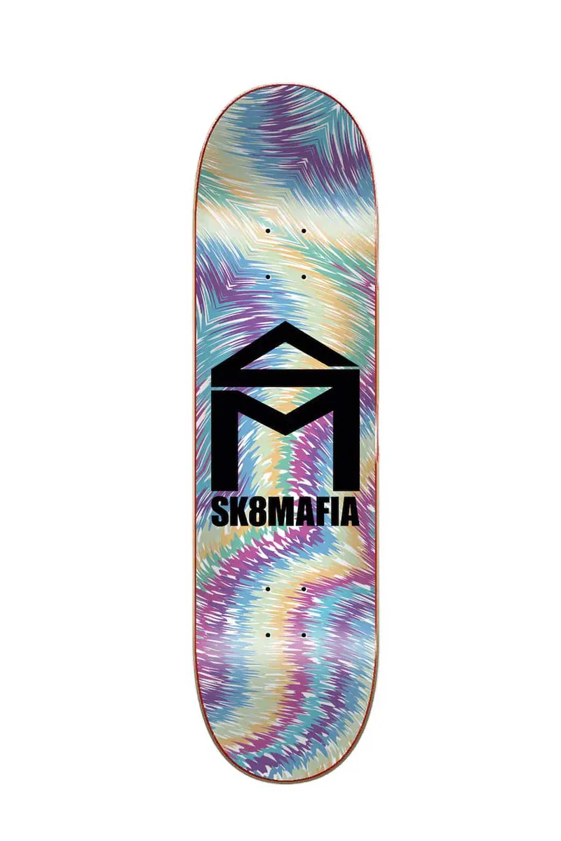 SK8MAFIA Skate Deck House Logo Tie Dye 8.1\"x32\" - MULTI-SMDE0022A018-MULTI