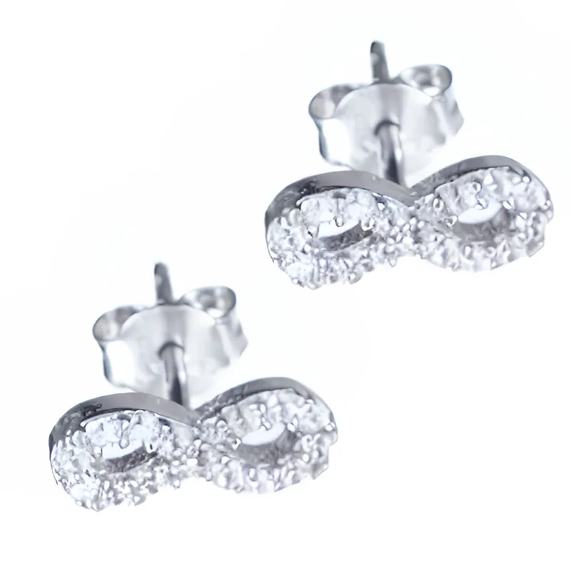 Σκουλαρίκια Ασήμι 925 άπειρο με zircon Gatsa 0933