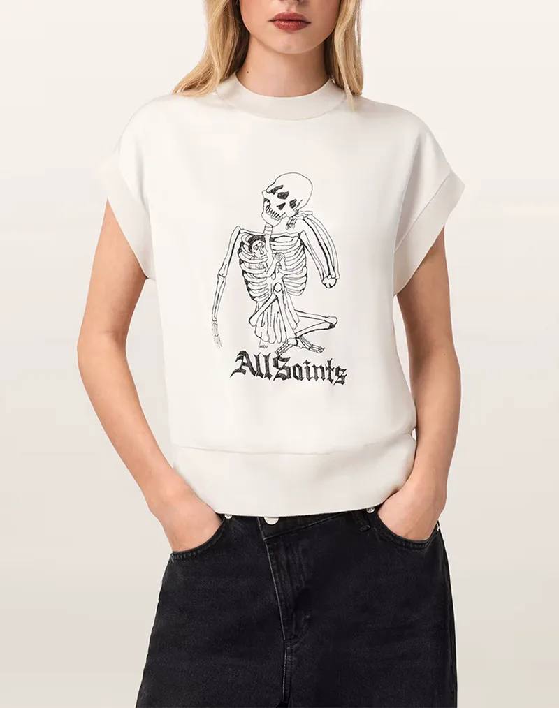 ALL SAINTS TERRA KNIT TEE W037KE-chalk white OffWhite