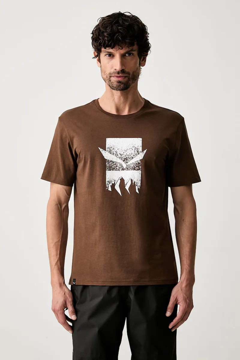 Salewa T-shirt πεζοπορίας ανδρικό με βαμβάκι Eagle 3cime
