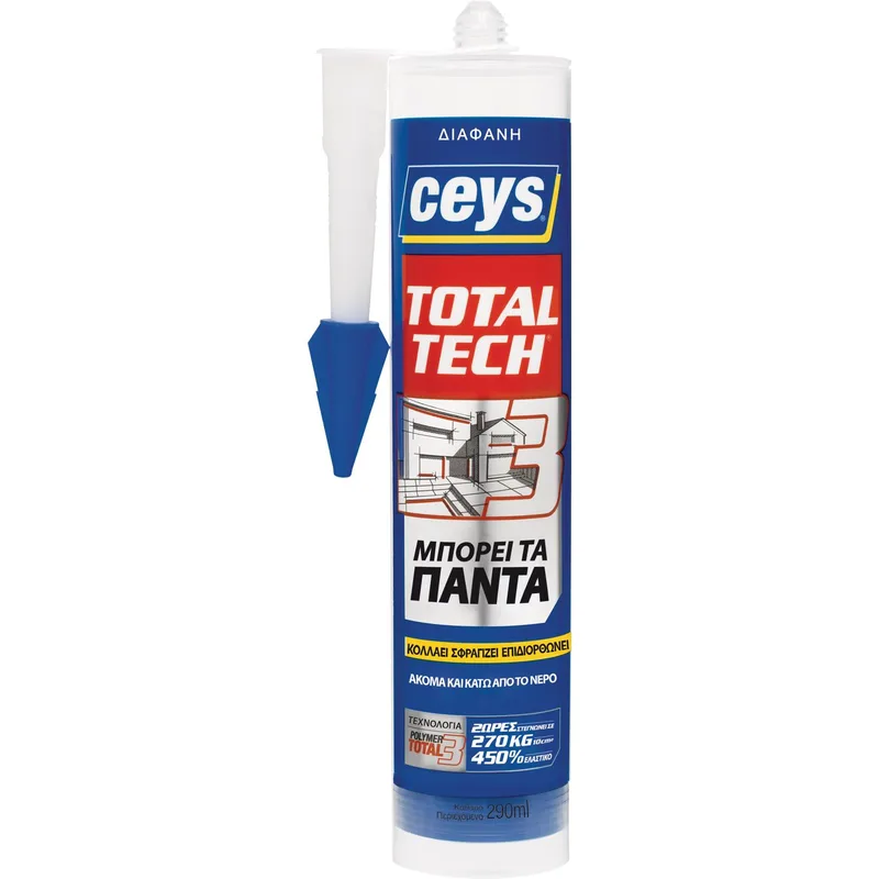 Σφραγιστικό CEYS TOTAL TECH Διάφανο 290ml Φύσιγγα