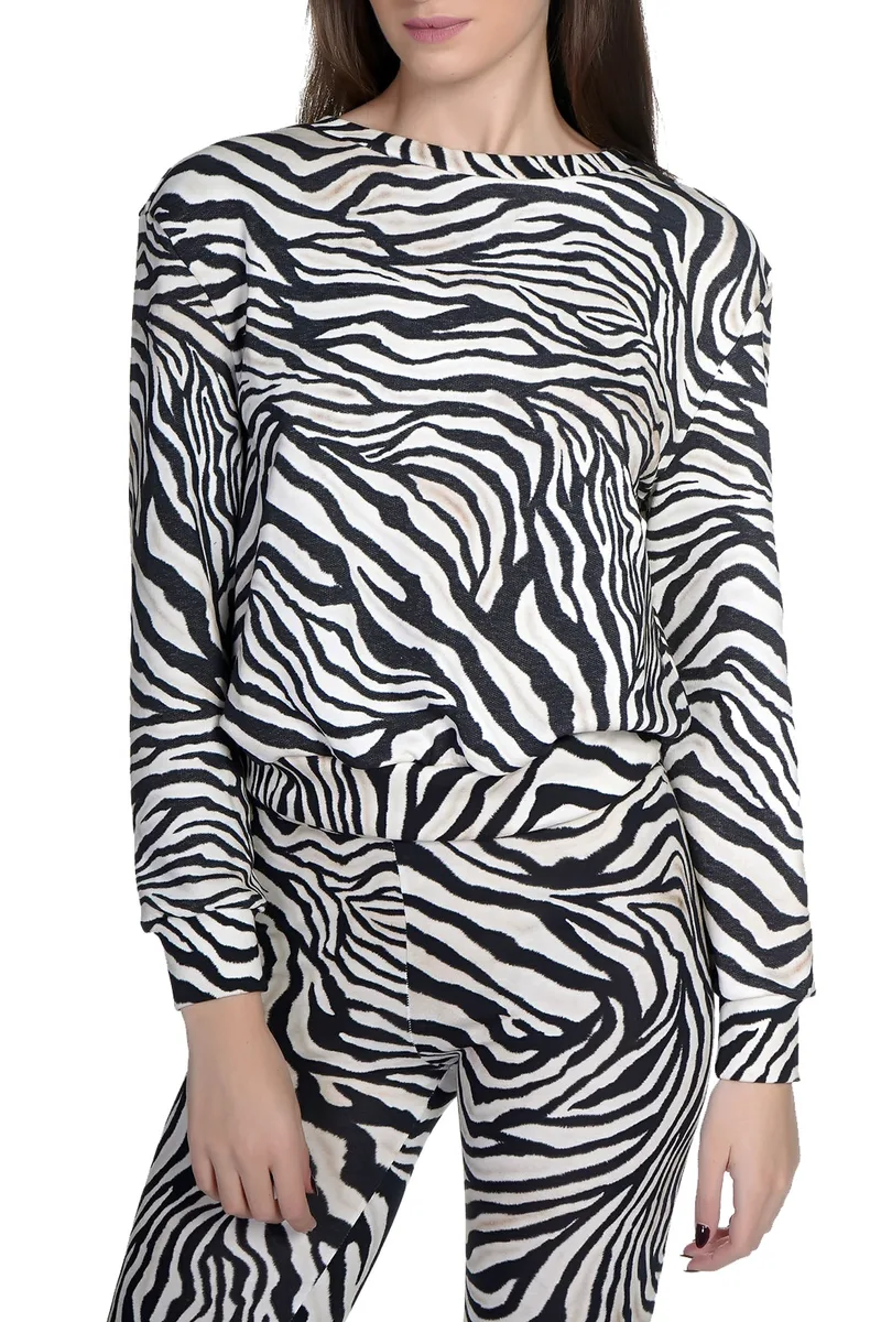 Μπλούζα Μακρυμάνικη Kendal + Kylie Zebra Print College KKW3711661-ZEBRA PRINT Γυναικείο