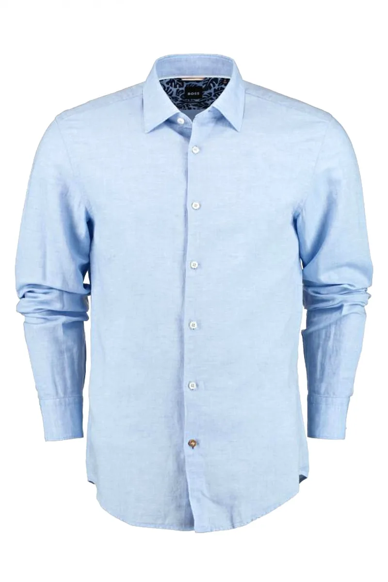 BOSS ΠΟΥΚΑΜΙΣΟ ΛΙΝΟ CASUAL FIT C-HAL-KENT-C4-222 ΣΙΕΛ