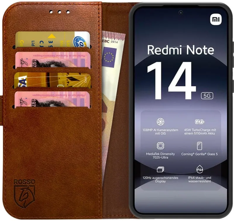 Θήκη Xiaomi Redmi Note 14 5G Κόκκινο Element PU Πορτοφόλι - Brown (8719246468520)