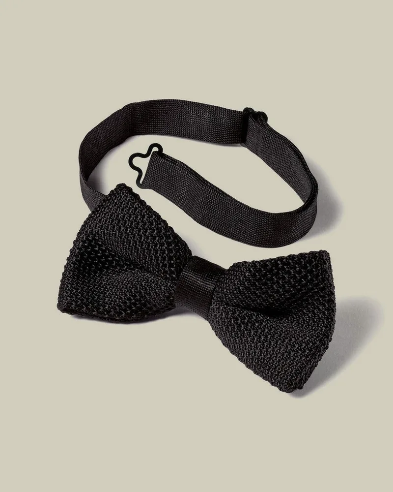 Charles Tyrwhitt Ανδρικό Πλεκτό Παπιγιόν από Μετάξι σε Μαύρο
