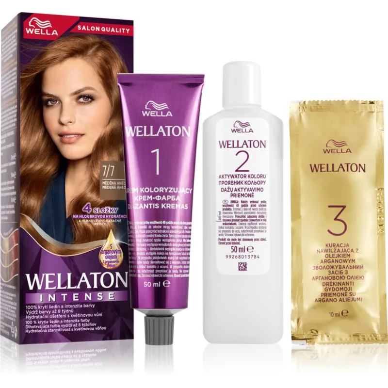 Wella Wellaton Intense μόνιμη βαφή μαλλιών με έλαιο αργκάν απόχρωση 7/7 Deep Brown 1 τμχ